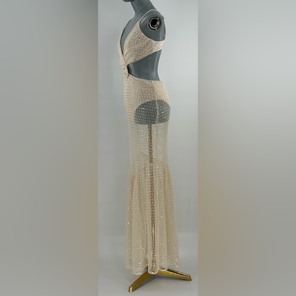 🆕 PATBO 🧿 NWOT Crochet Bloom Cut Out Beach Dress, Off White - Sz US 8 BR 40 - Picture 10 of 17